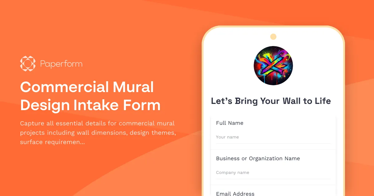Commercial Mural Design Intake Form