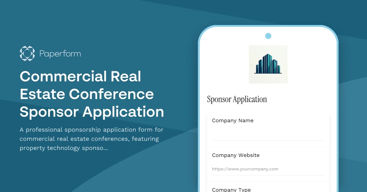 Commercial Real Estate Conference Sponsor Application