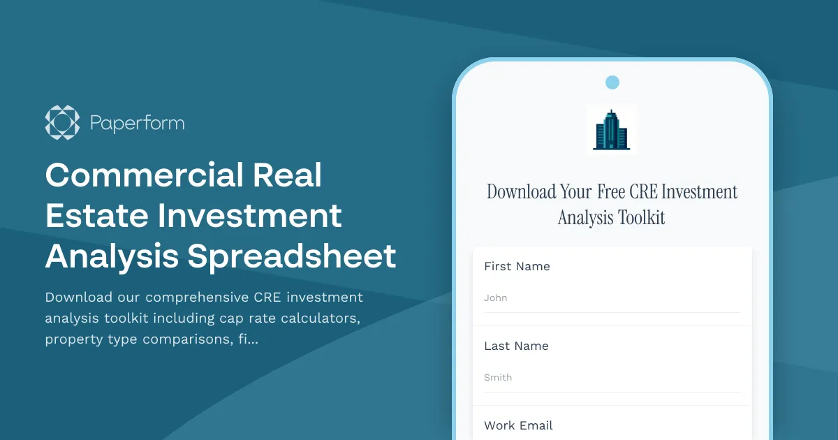 Commercial Real Estate Investment Analysis Spreadsheet