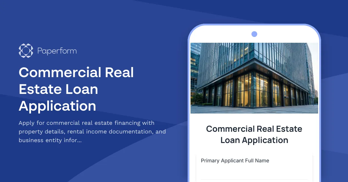 Commercial Real Estate Loan Application