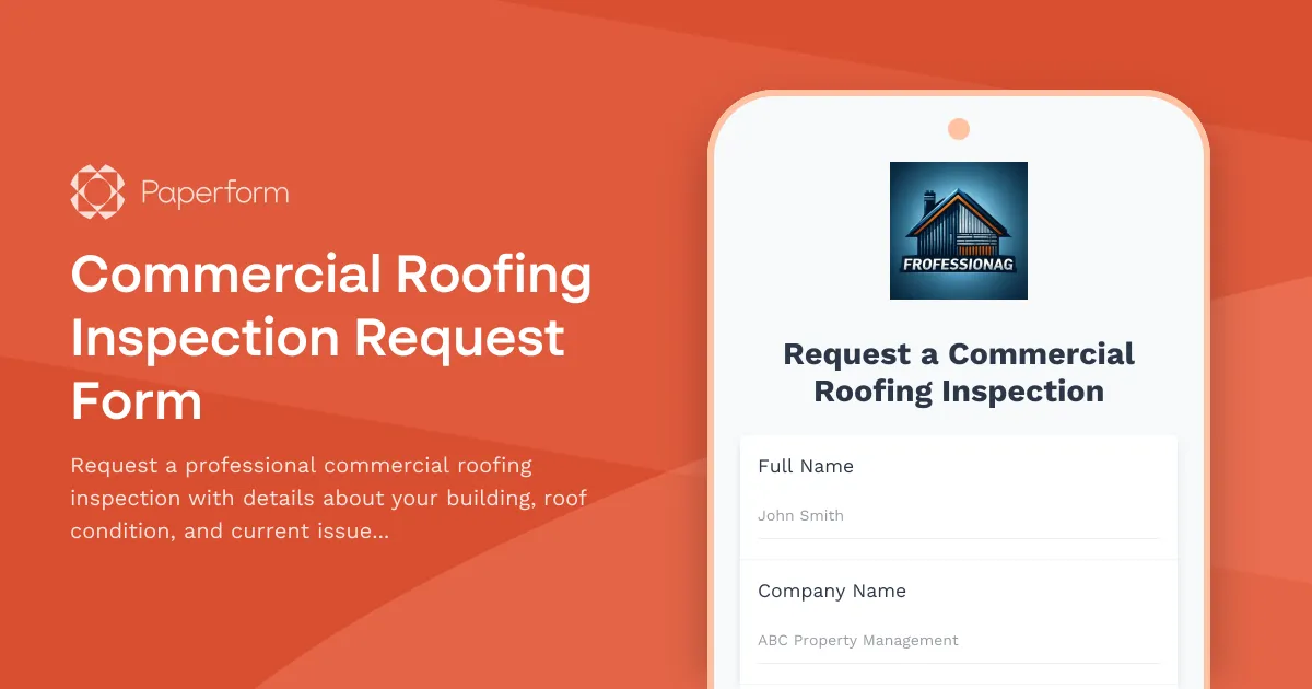 Commercial Roofing Inspection Request Form