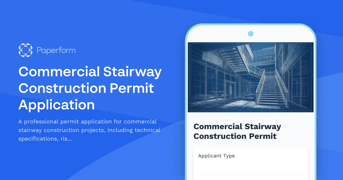 Commercial Stairway Construction Permit Application