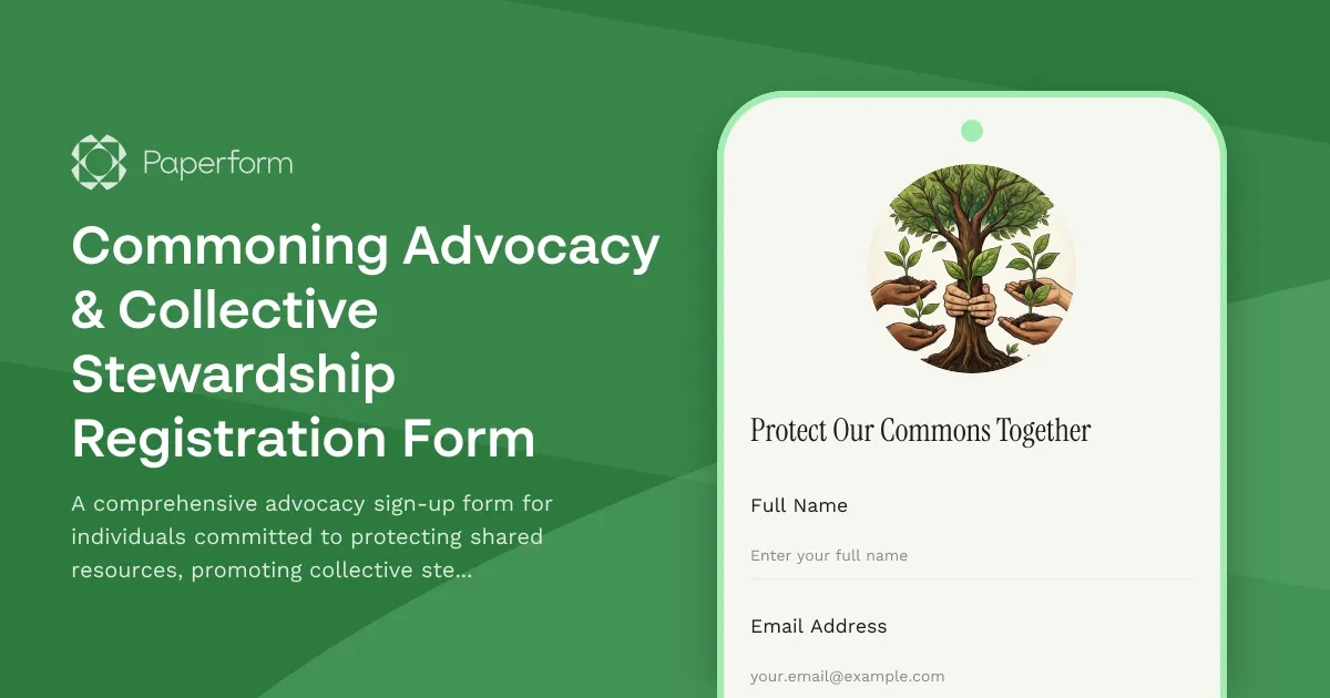 Commoning Advocacy & Collective Stewardship Registration Form