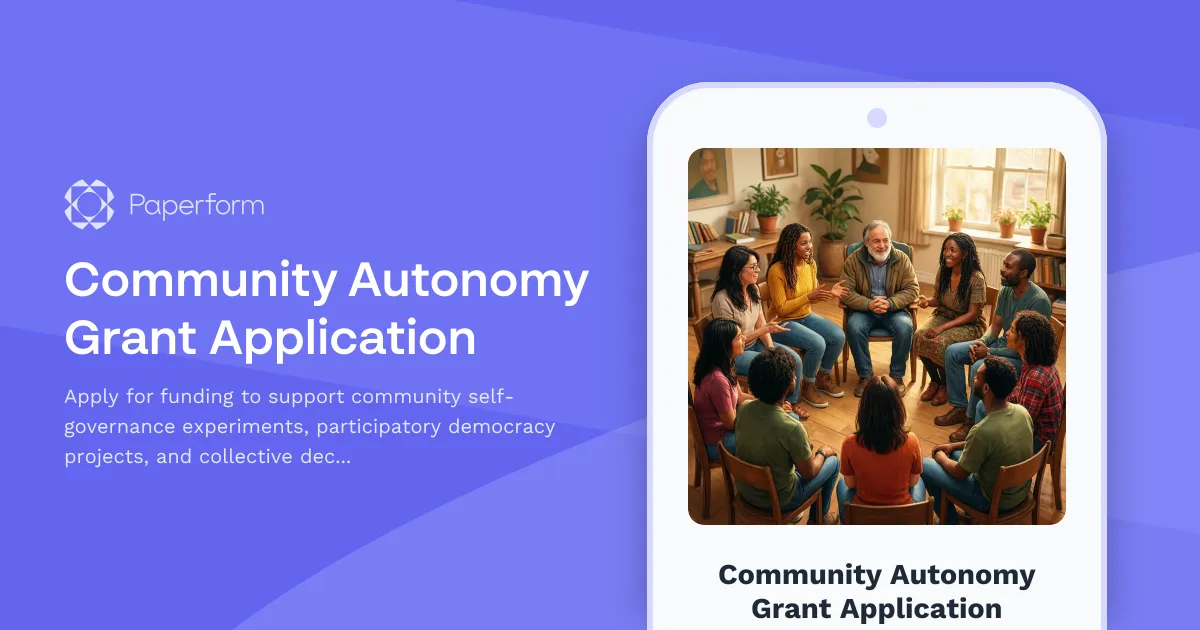 Community Autonomy Grant Application
