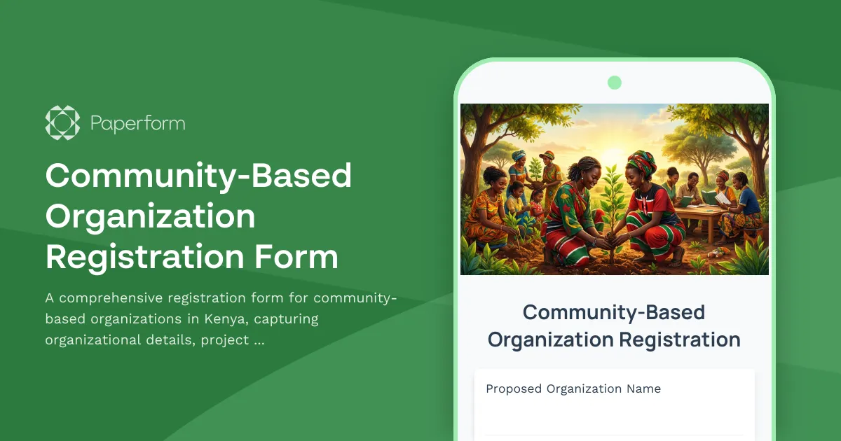Community-Based Organization Registration Form