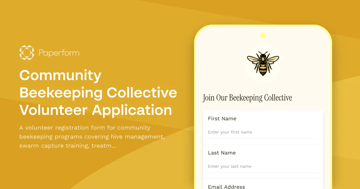 Community Beekeeping Collective Volunteer Application