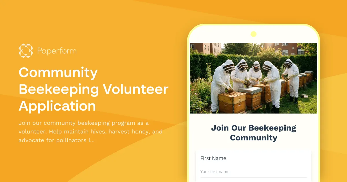 Community Beekeeping Volunteer Application