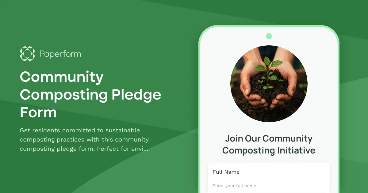 Community Composting Pledge Form