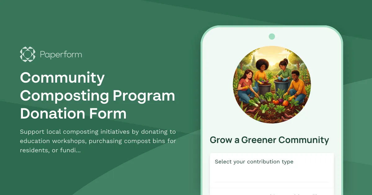 Community Composting Program Donation Form
