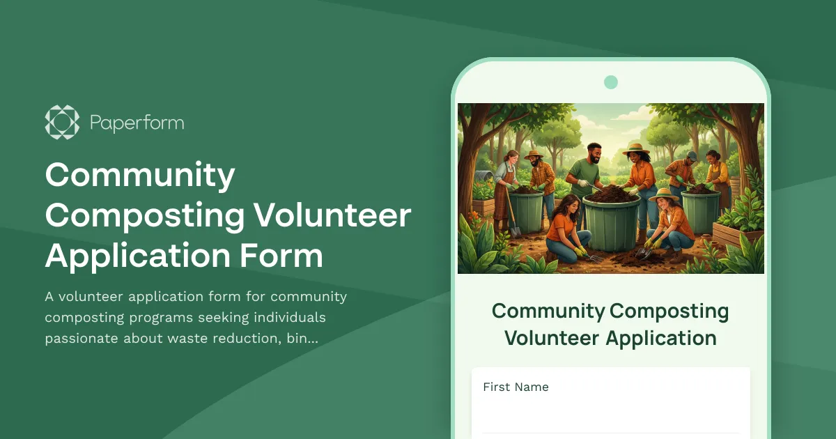 Community Composting Volunteer Application Form
