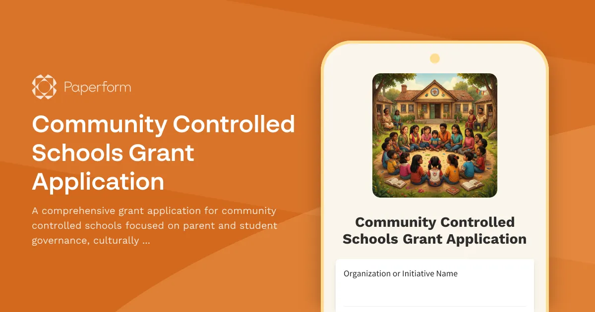 Community Controlled Schools Grant Application