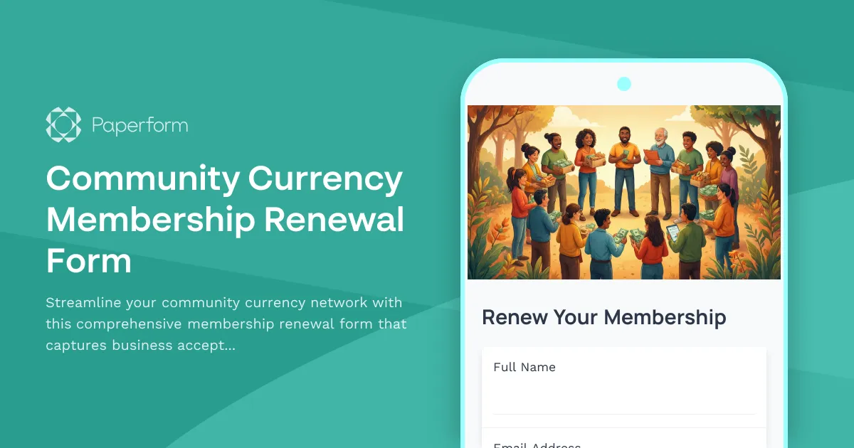 Community Currency Membership Renewal Form