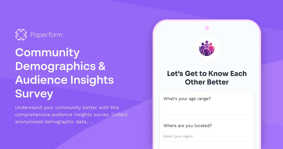 Community Demographics & Audience Insights Survey