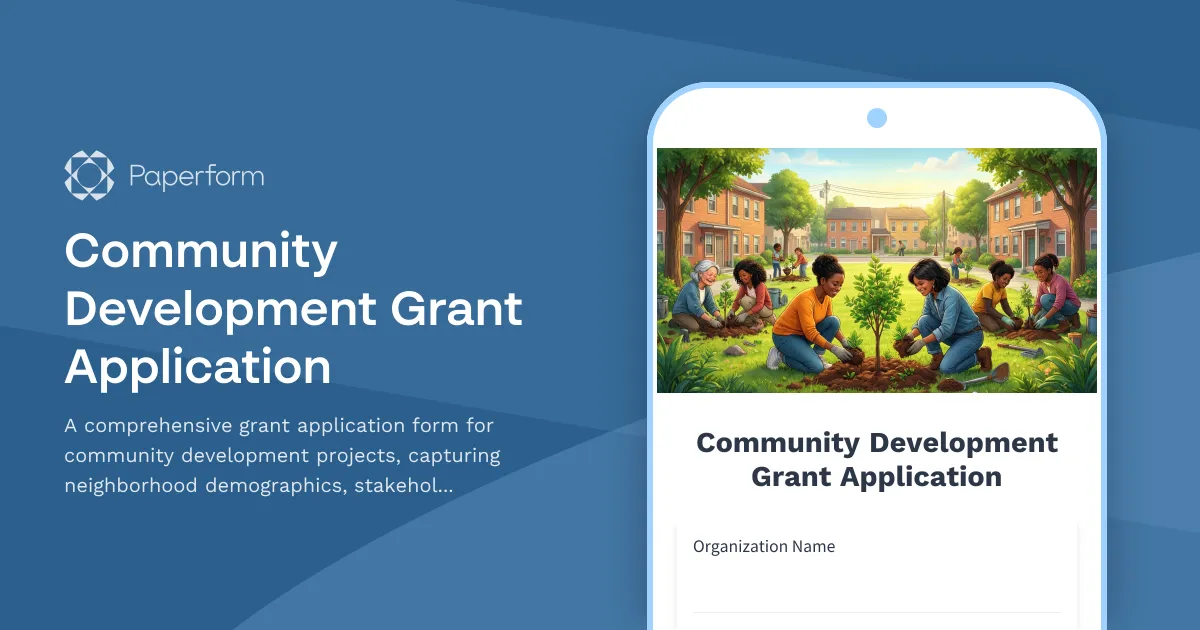 Community Development Grant Application