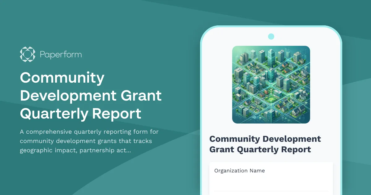 Community Development Grant Quarterly Report