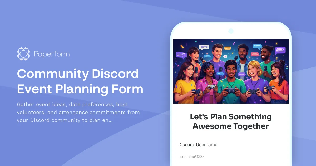 Community Discord Event Planning Form