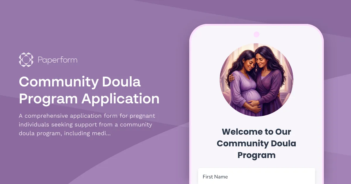 Community Doula Program Application
