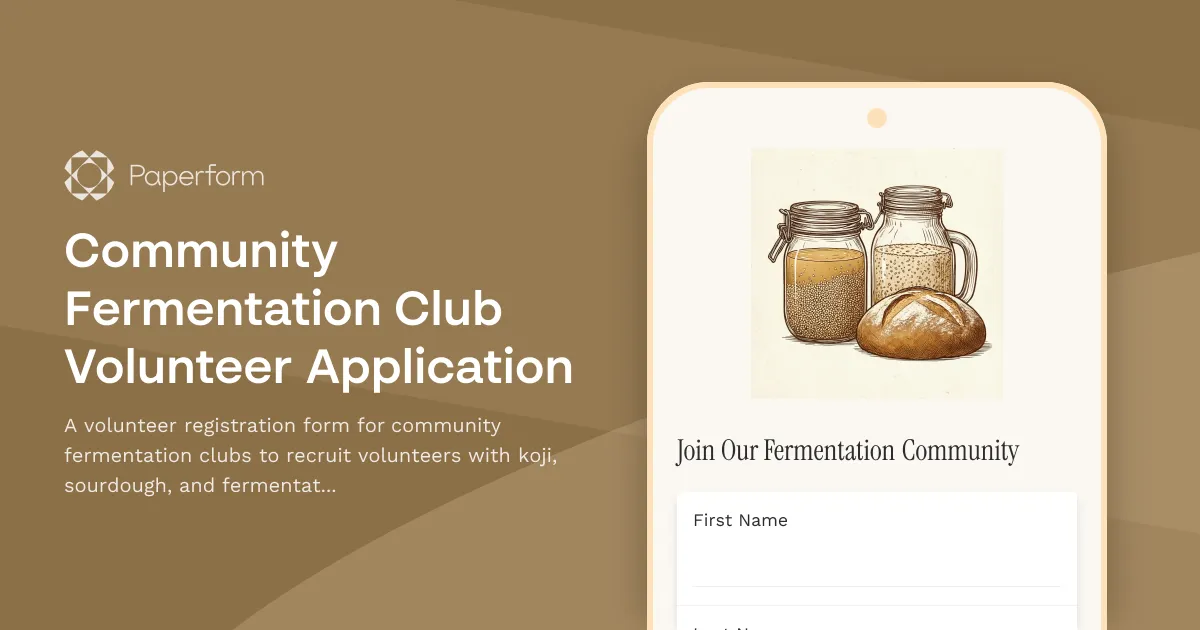 Community Fermentation Club Volunteer Application