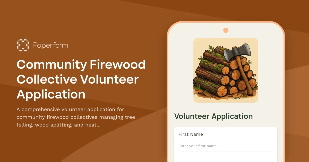 Community Firewood Collective Volunteer Application