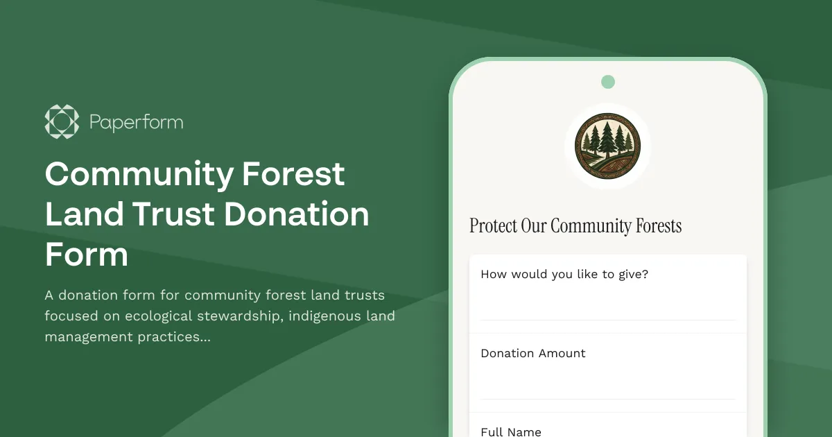 Community Forest Land Trust Donation Form