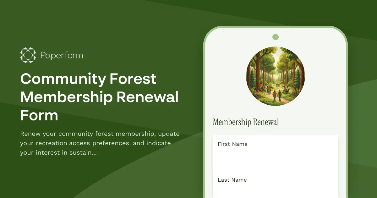 Community Forest Membership Renewal Form