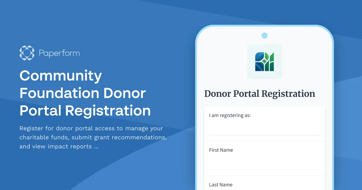 Community Foundation Donor Portal Registration