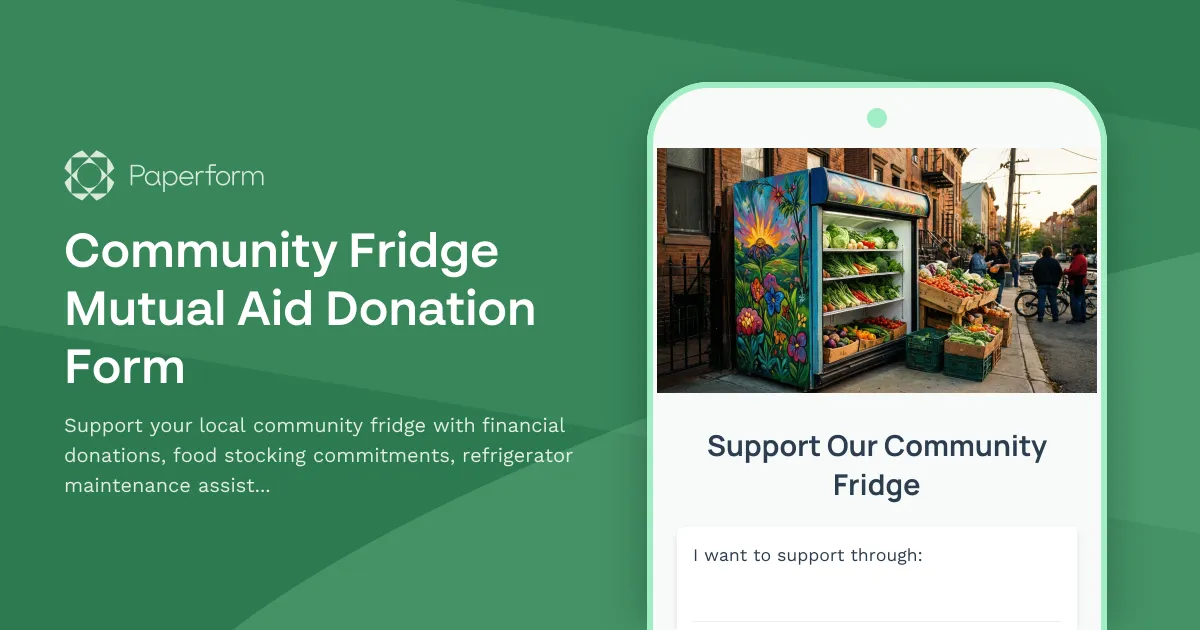 Community Fridge Mutual Aid Donation Form