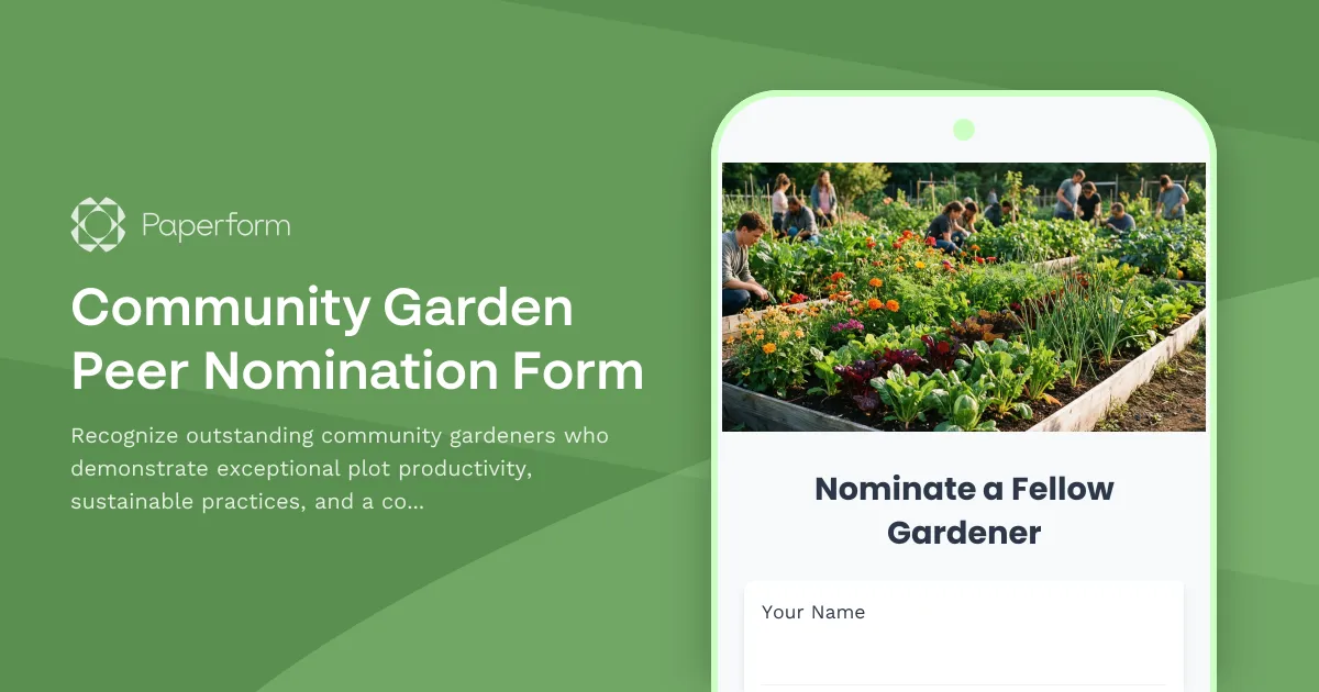 Community Garden Peer Nomination Form
