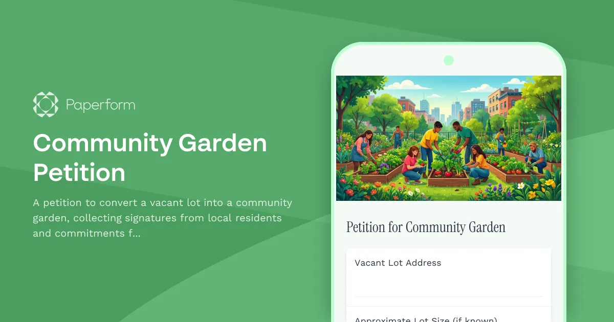 Community Garden Petition