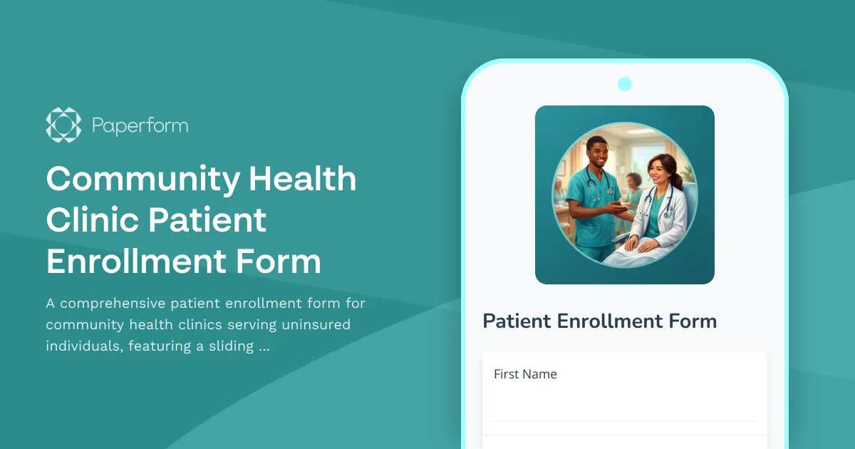 Community Health Clinic Patient Enrollment Form