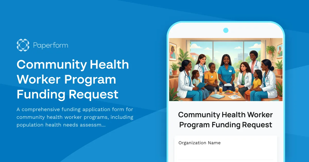Community Health Worker Program Funding Request