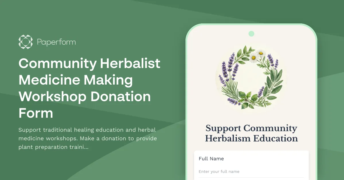 Community Herbalist Medicine Making Workshop Donation Form
