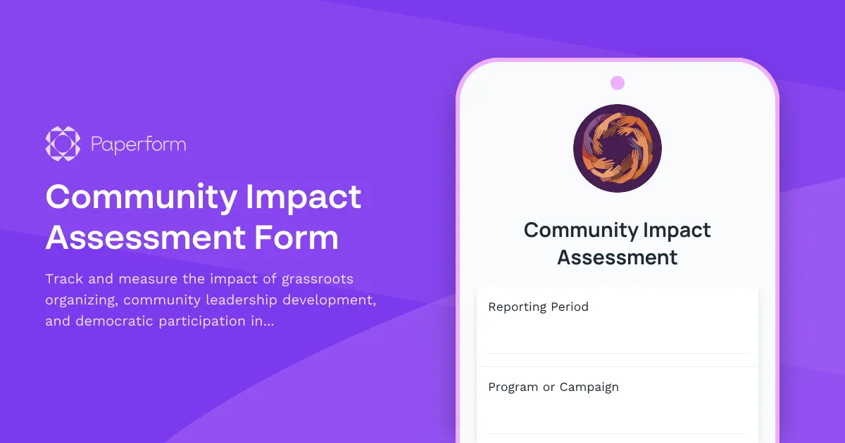 Community Impact Assessment Form