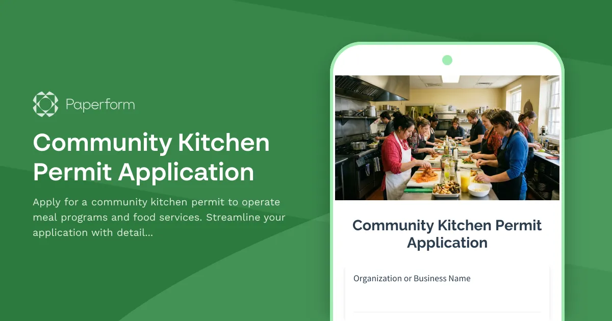 Community Kitchen Permit Application