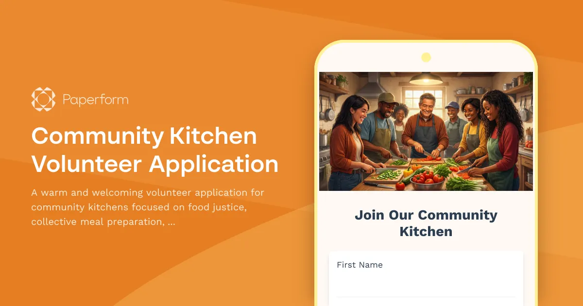 Community Kitchen Volunteer Application