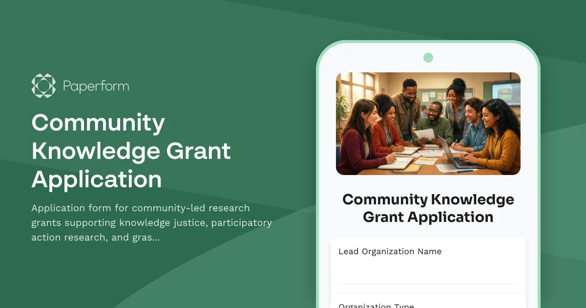 Community Knowledge Grant Application