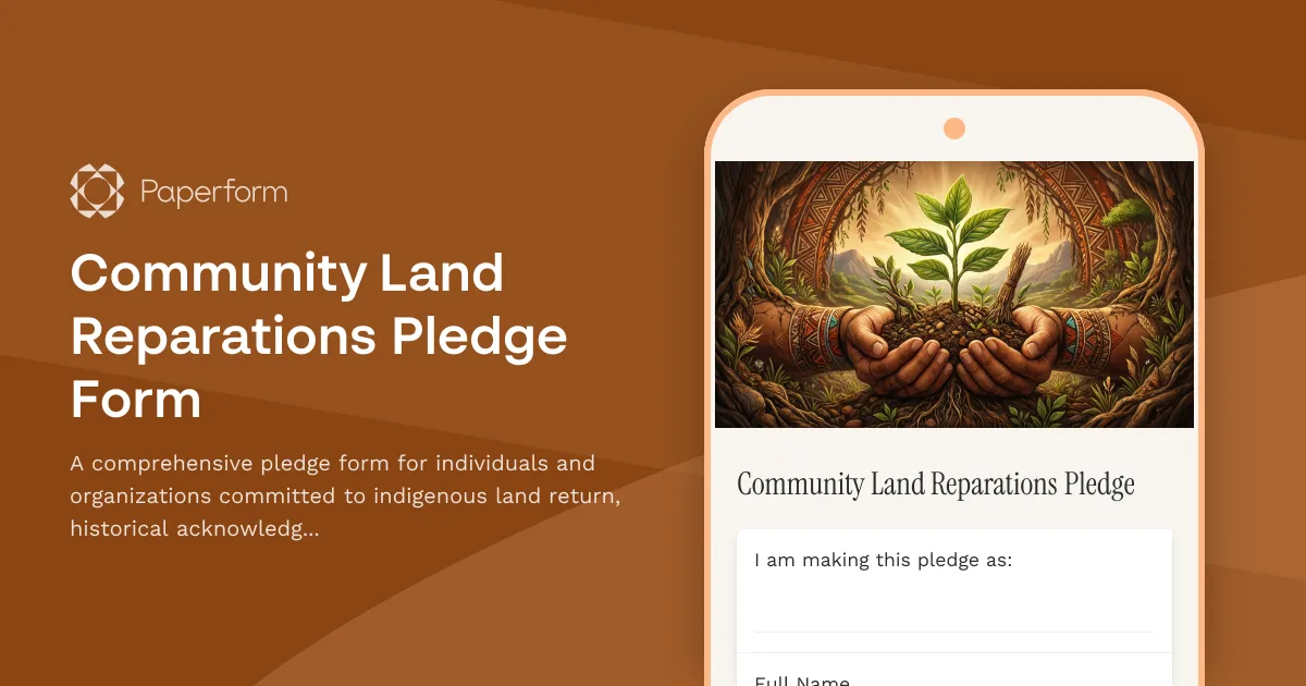 Community Land Reparations Pledge Form