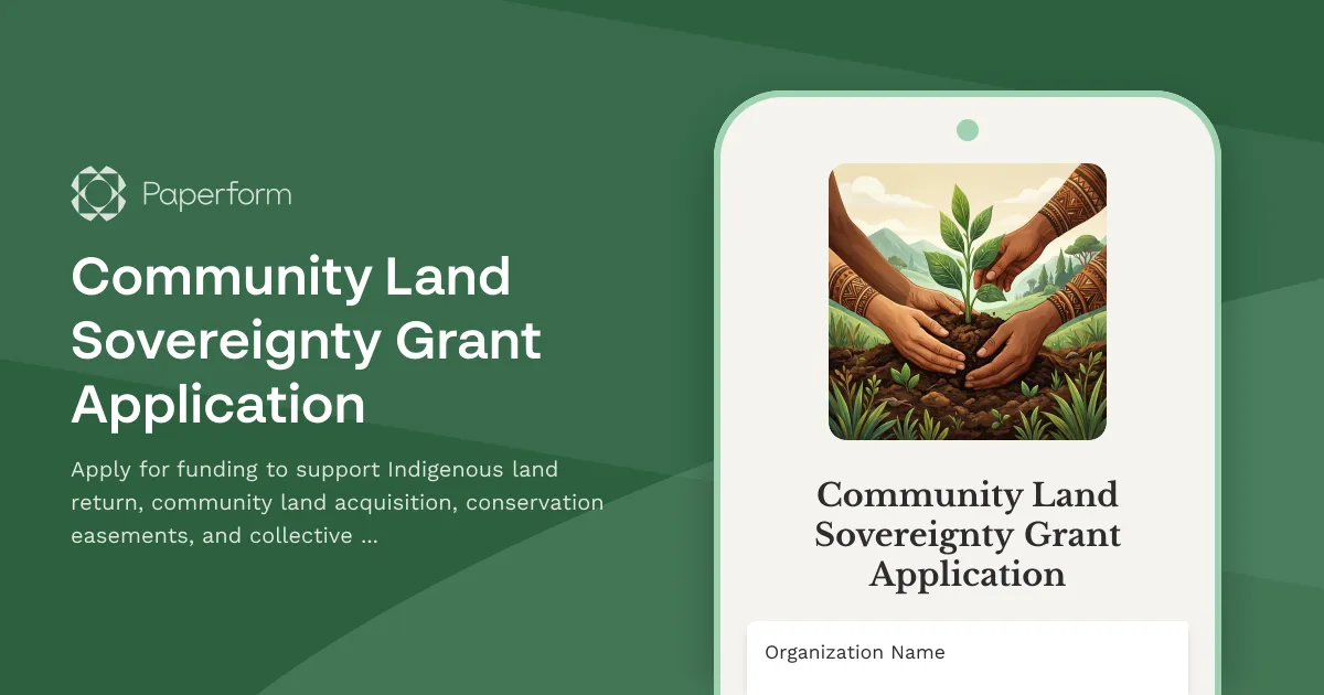 Community Land Sovereignty Grant Application