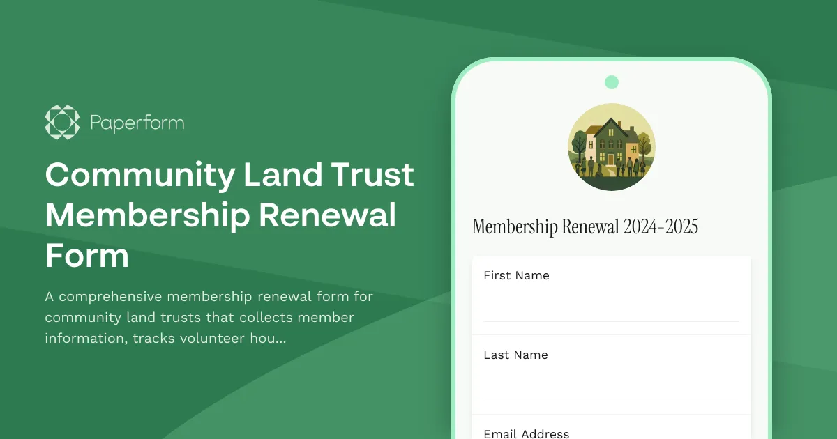 Community Land Trust Membership Renewal Form