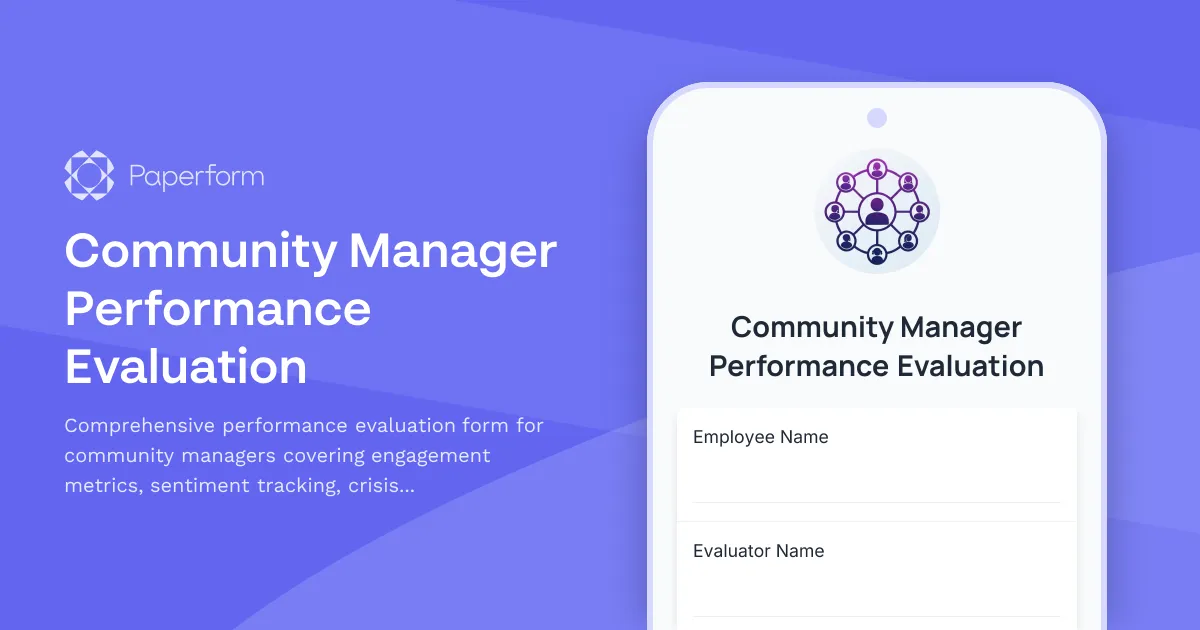 Community Manager Performance Evaluation