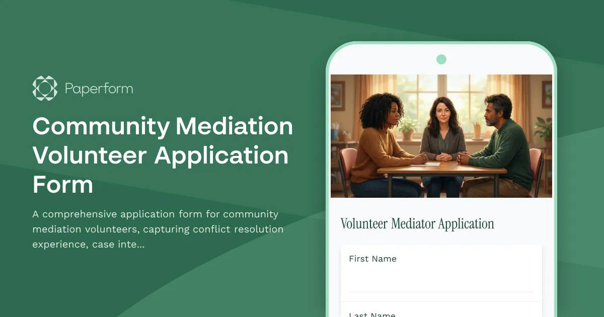 Community Mediation Volunteer Application Form