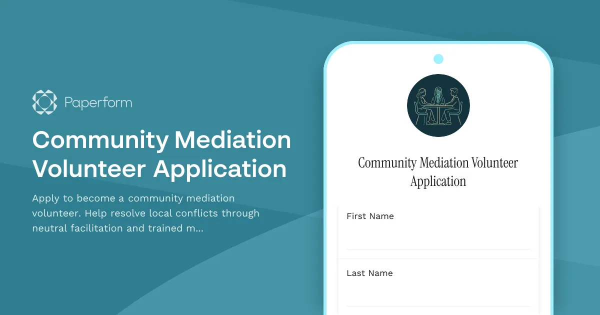 Community Mediation Volunteer Application