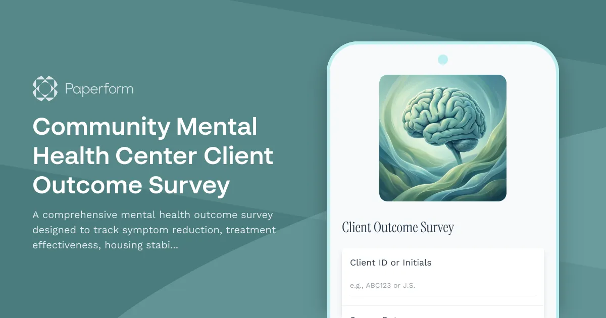 Community Mental Health Center Client Outcome Survey