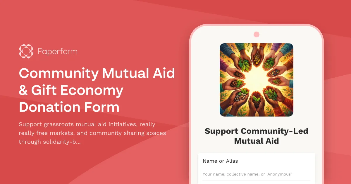 Community Mutual Aid & Gift Economy Donation Form