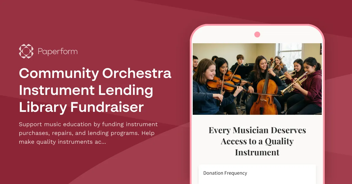 Community Orchestra Instrument Lending Library Fundraiser