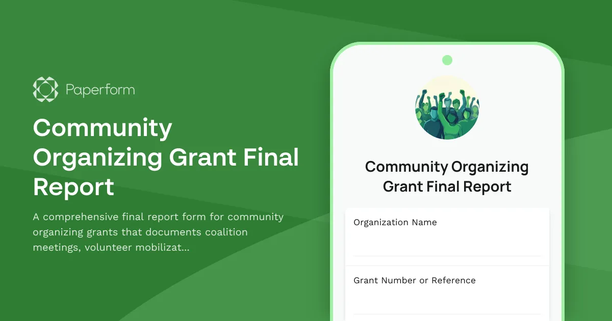 Community Organizing Grant Final Report