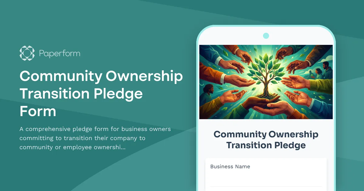 Community Ownership Transition Pledge Form