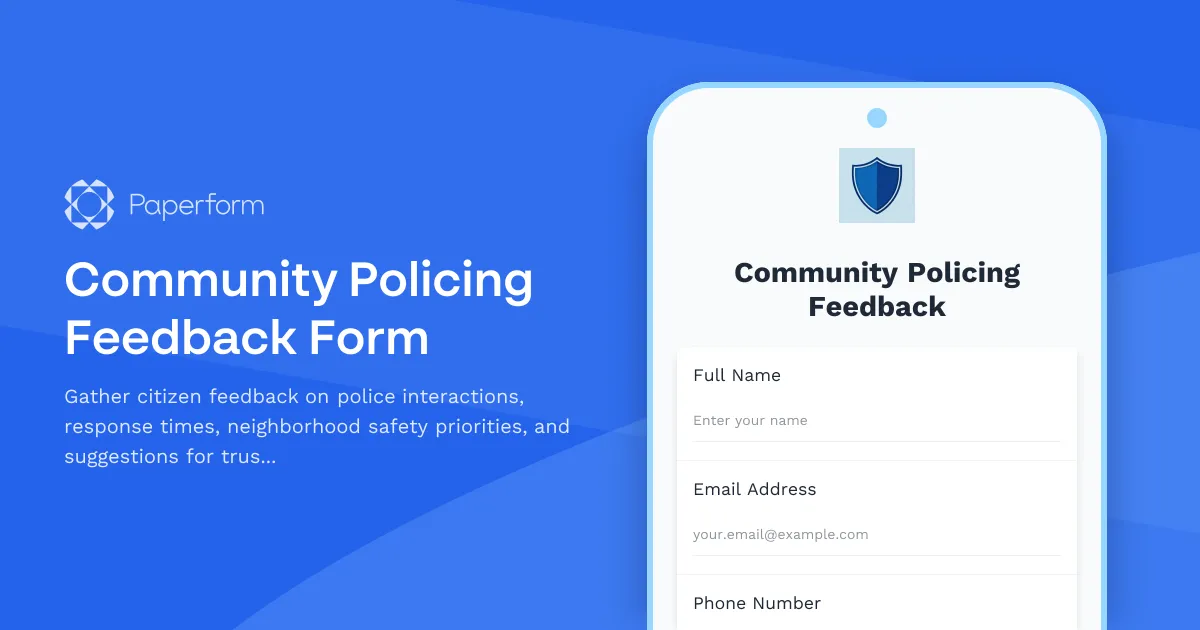Community Policing Feedback Form
