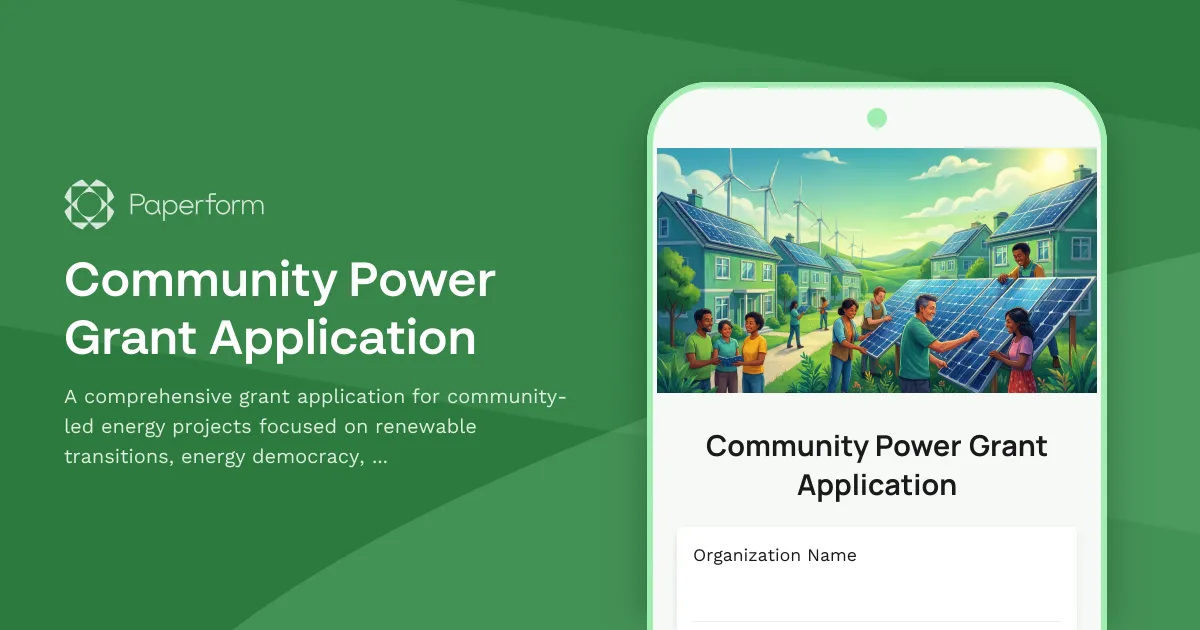 Community Power Grant Application