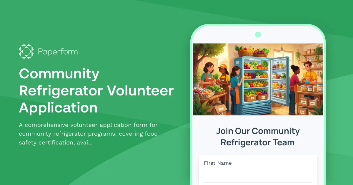 Community Refrigerator Volunteer Application